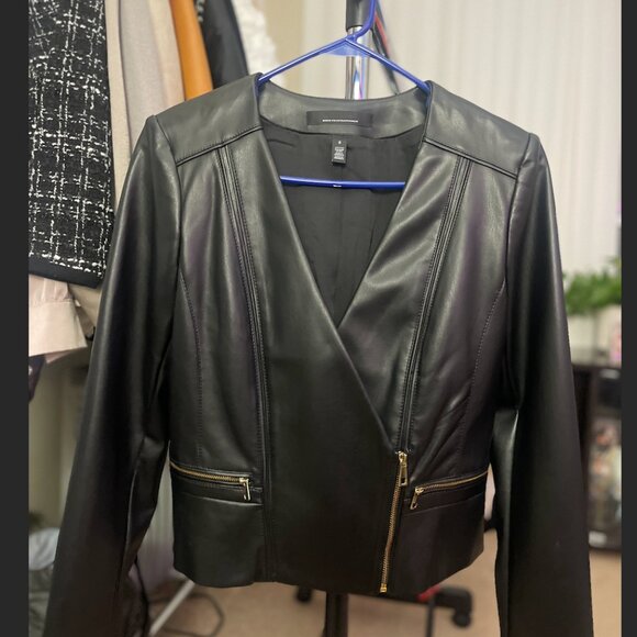 WHBM-Petite Faux Leather Moto Jacket - Picture 2 of 5